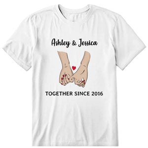 LGBT Couple Together Personalized T-Shirt, Hoodie & Sweatshirt - Name, text, hand can be customized