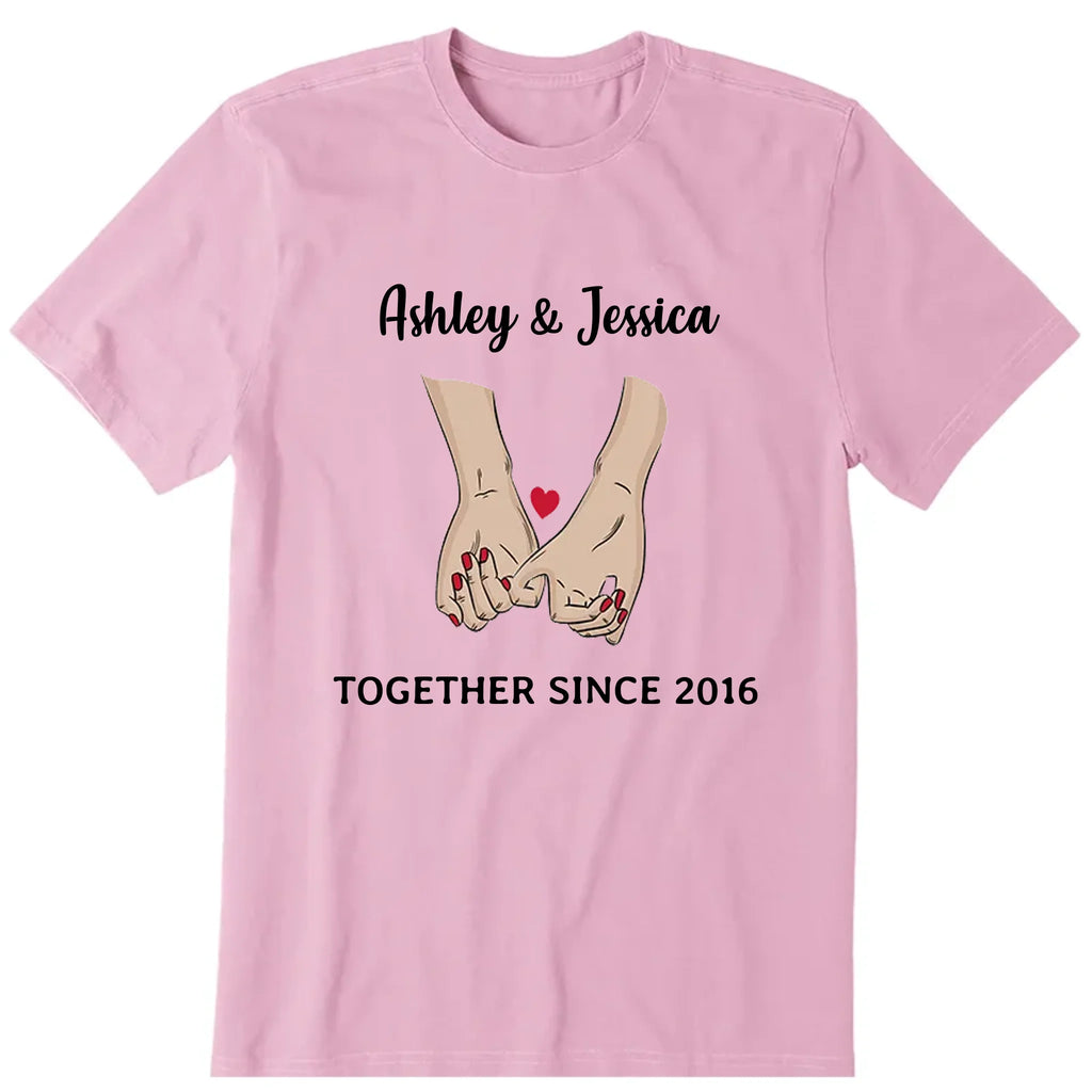 LGBT Couple Together Personalized T-Shirt, Hoodie & Sweatshirt - Name, text, hand can be customized