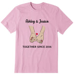 LGBT Couple Together Personalized T-Shirt, Hoodie & Sweatshirt - Name, text, hand can be customized