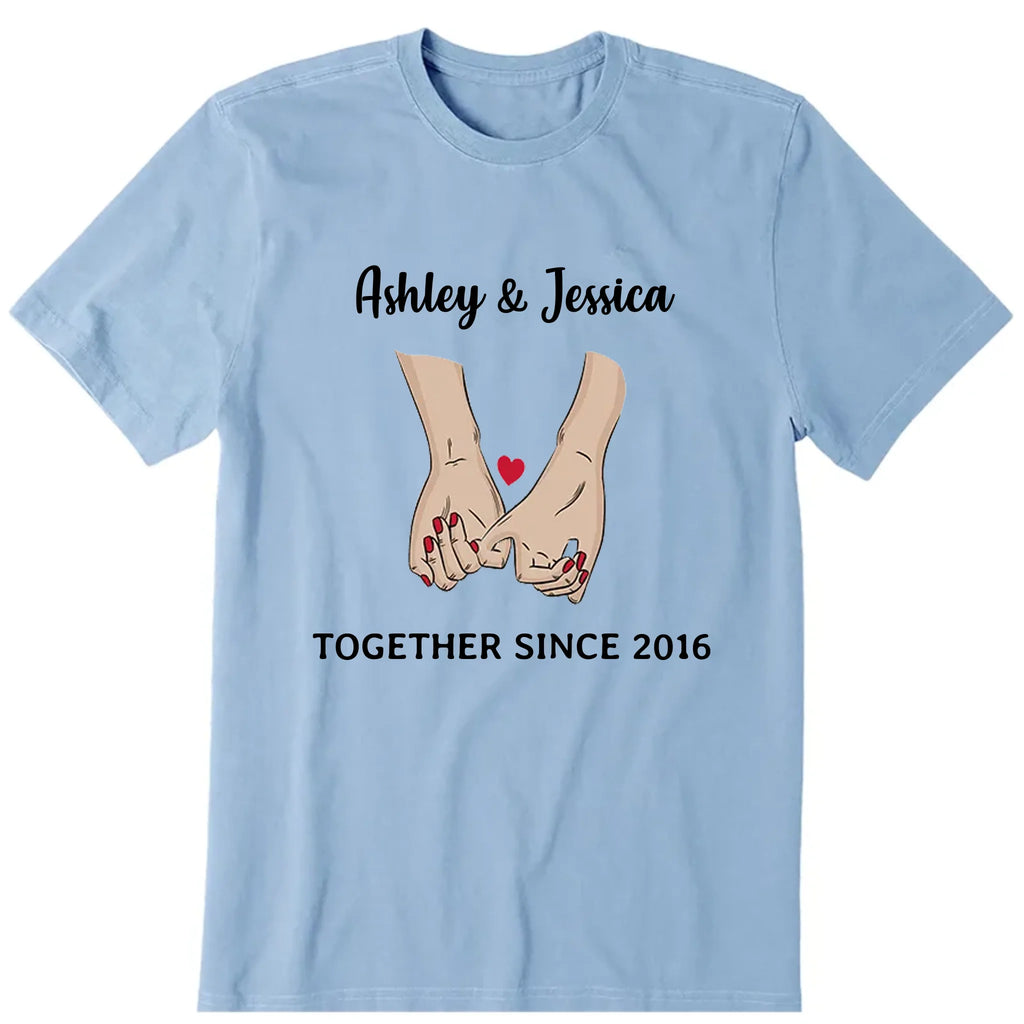 LGBT Couple Together Personalized T-Shirt, Hoodie & Sweatshirt - Name, text, hand can be customized
