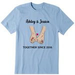 LGBT Couple Together Personalized T-Shirt, Hoodie & Sweatshirt - Name, text, hand can be customized