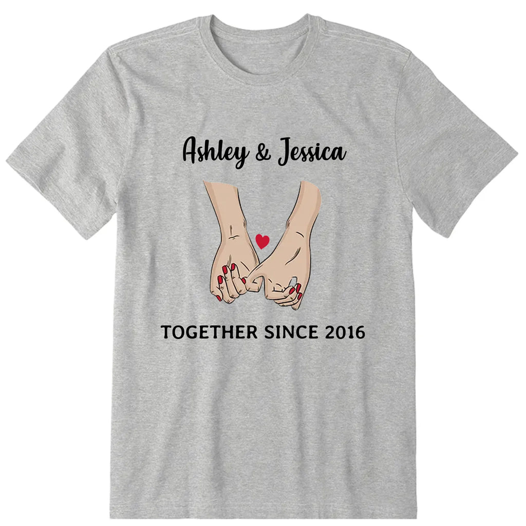 LGBT Couple Together Personalized T-Shirt, Hoodie & Sweatshirt - Name, text, hand can be customized