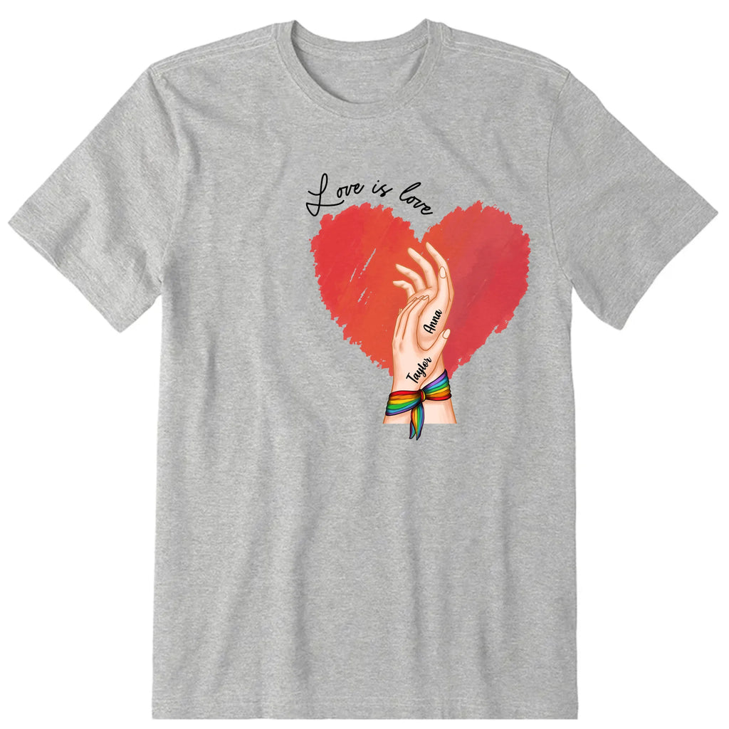 LGBT Love Is Love Personalized T-Shirt, Hoodie & Sweatshirt - Name, hand can be customized