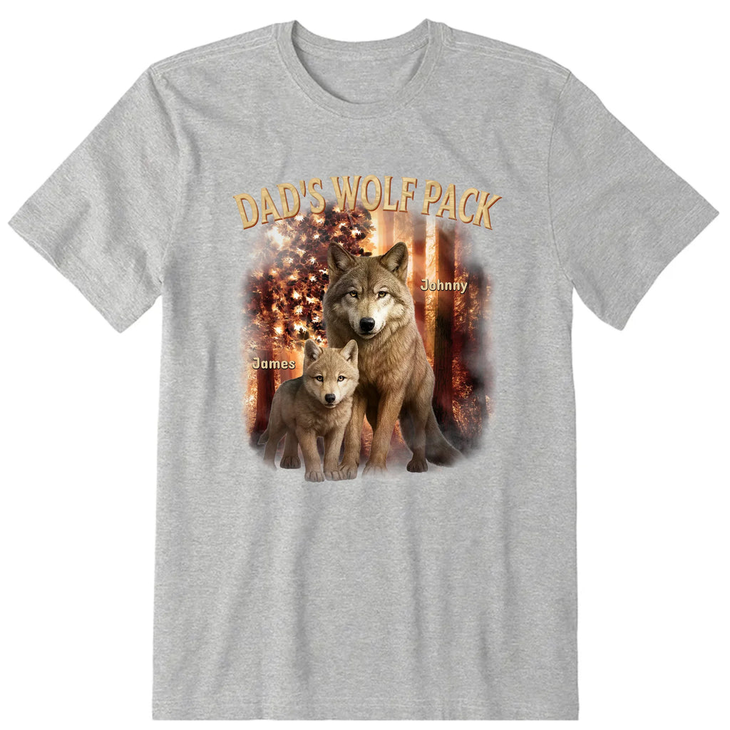 Father's Wolf Pack Personalized T-Shirt, Hoodie & Sweatshirt - Name, wolf pack can be customized
