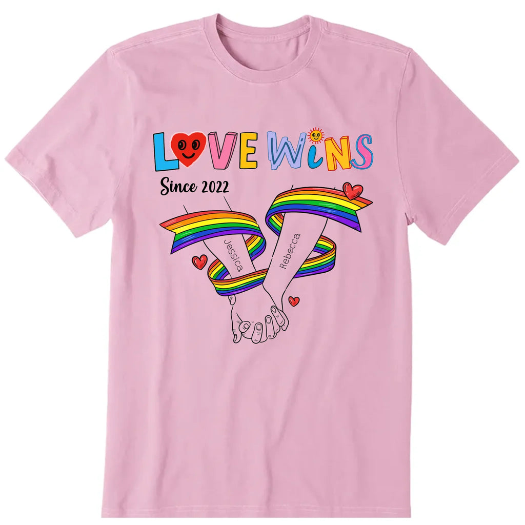 Love Wins Personalized T-Shirt, Hoodie & Sweatshirt - Title, name, text can be customized