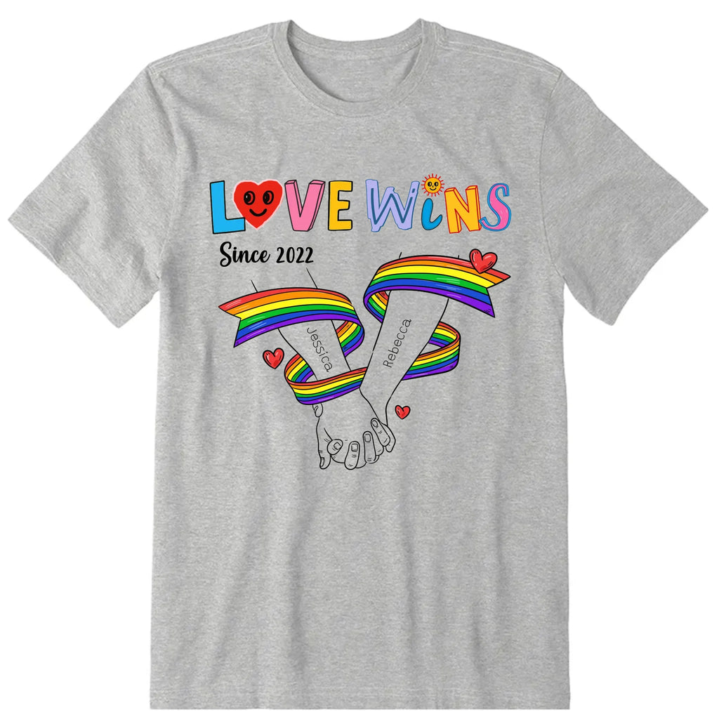 Love Wins Personalized T-Shirt, Hoodie & Sweatshirt - Title, name, text can be customized