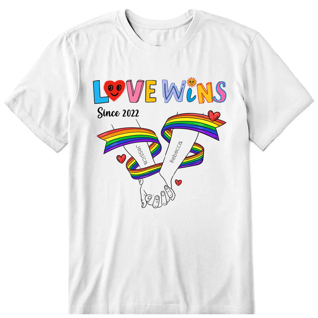 Love Wins Personalized T-Shirt, Hoodie & Sweatshirt - Title, name, text can be customized
