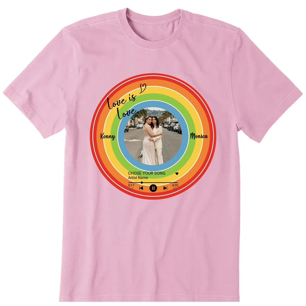 The Song Of Us LGBT Personalized T-Shirt, Hoodie & Sweatshirt - Song, name, song name, artist, song duration can be customized