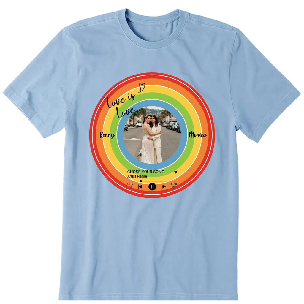 The Song Of Us LGBT Personalized T-Shirt, Hoodie & Sweatshirt - Song, name, song name, artist, song duration can be customized