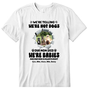 We're Not Dogs We're Babies Personalized T-Shirt, Hoodies & Sweatshirt - Photo, dog name can be customized