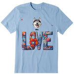 Love Flower Pattern Personalized T-Shirt, Hoodies & Sweatshirt - Photo, dog name can be customized