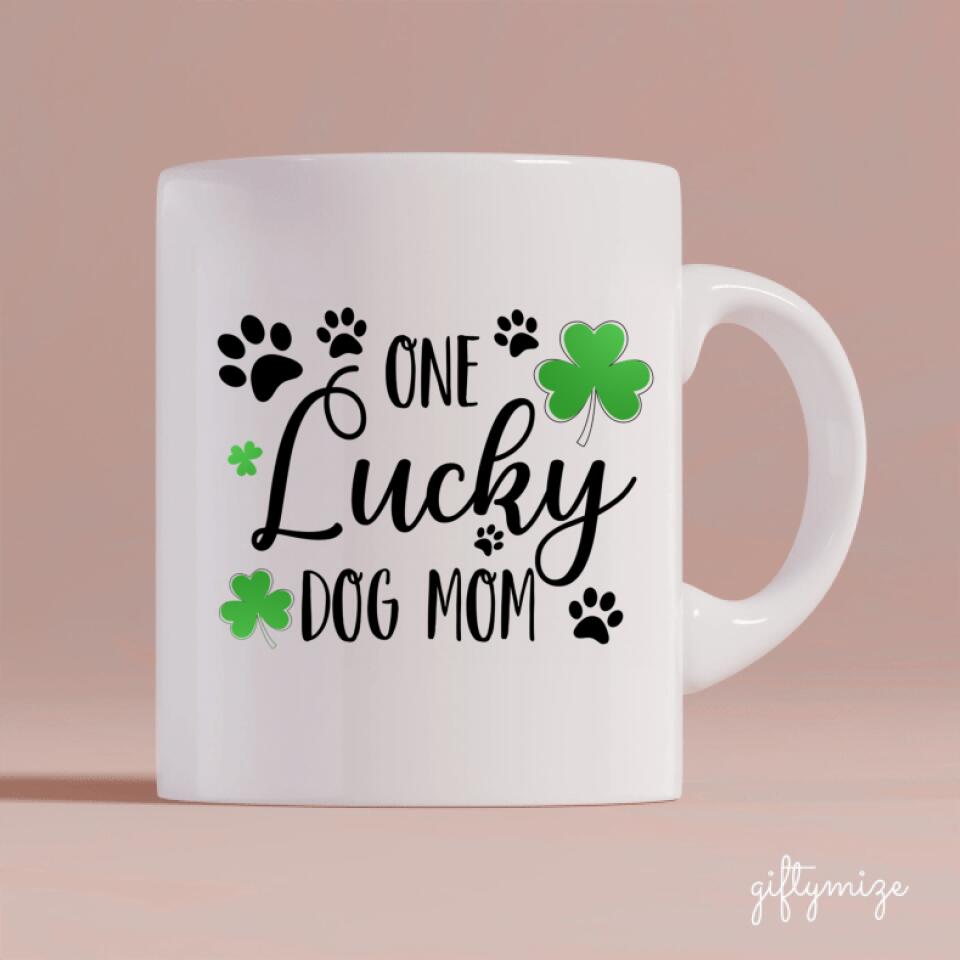 St.Patrick's Day Girl and Dogs Personalized Mug - Name, skin, hair, dog, background can be customized - Giftymize™️