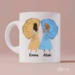 Girls in Dresses Personalized Mug - Name, skin, dress, hair, quote can be customized