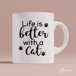 Girl and Cats Personalized Mug - Name, skin, hair, cat, background, quote can be customized