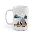 Father and Cats Personalized Mug - Name, skin, hair, cat, background can be customized