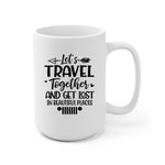 Travel Couple For Life Personalized Mug - Name, skin, hair, background, quote can be customized