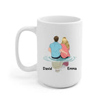 Husband and Wife Together Personalized Mug - Name, skin, hair, quote can be customized
