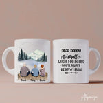 Father and Daughter & Son Personalized Mug - Name, skin, hair, background can be customized