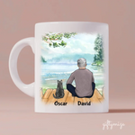 Cat Dad Personalized Mug - Name, skin, hair, cat, background, quote can be customized