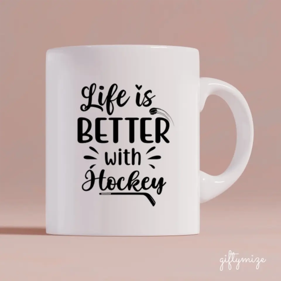 Meaningful Life With Hockey - Name, Skin, Hair, Clothes, Background, Quote can be customized