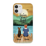 Girl and Dogs Personalized Phone Case for iPhone - Name, Skin, Hair, Dog, Background, Quote can be customized